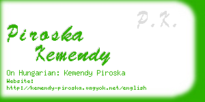 piroska kemendy business card